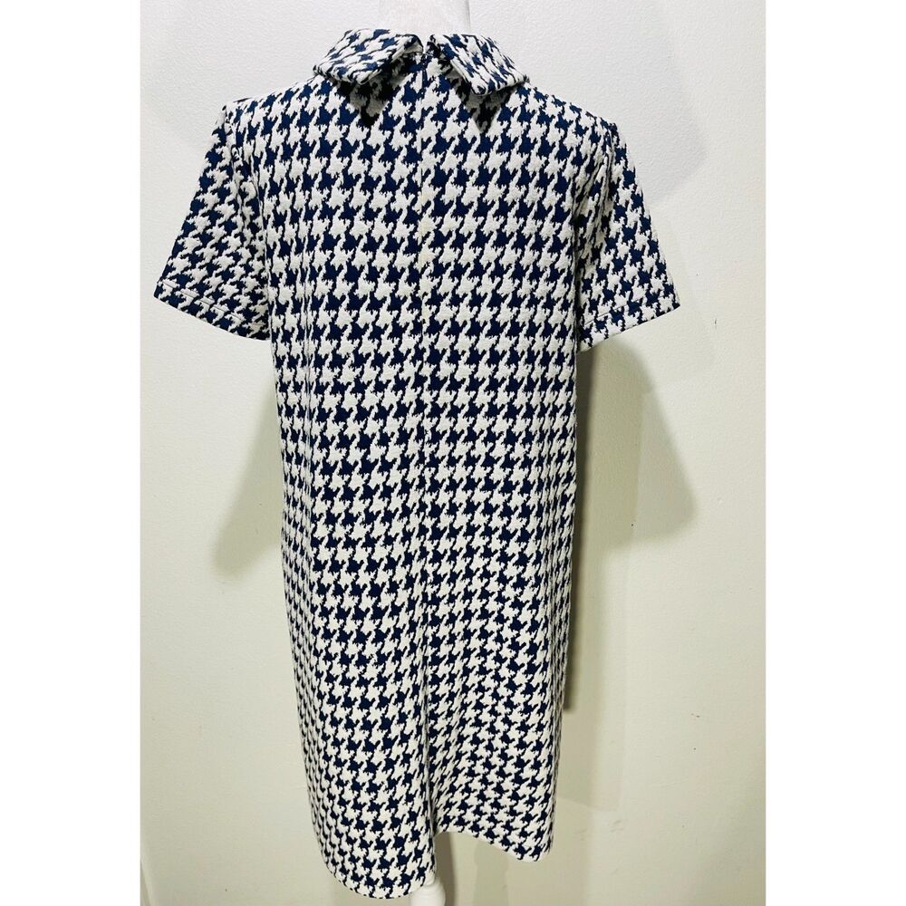 Tyler Boe dress preppy retro academia houndstooth trapezoid cowl neck women's S - Picture 4 of 7